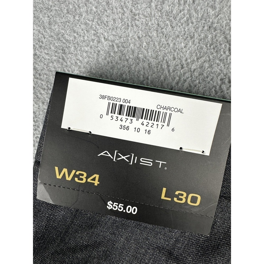 Axist Pants Mens 34x30 Charcoal No Iron Pleated Dress Slacks Wrinkle Resistant - Picture 2 of 2